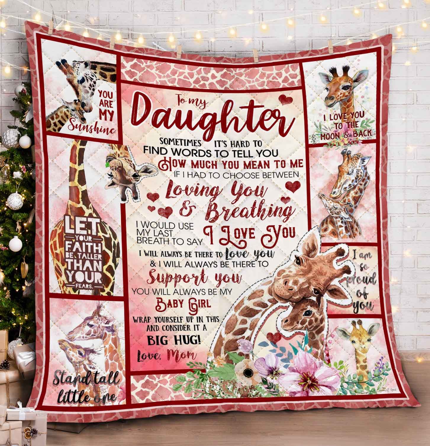 To My Daughter Giraffe DAC161117 Quilt Blanket