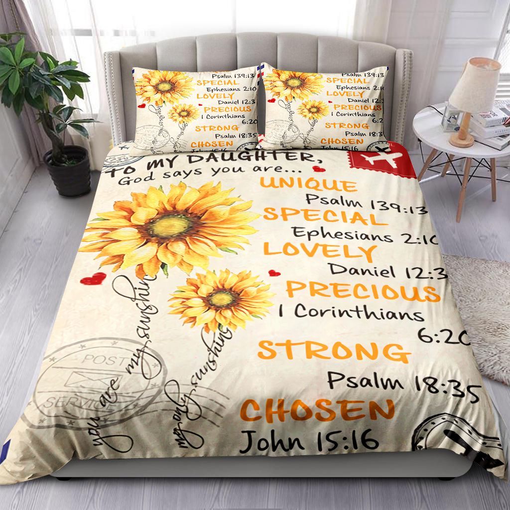 To My Daughter God Says You Are Unique Bedding Set