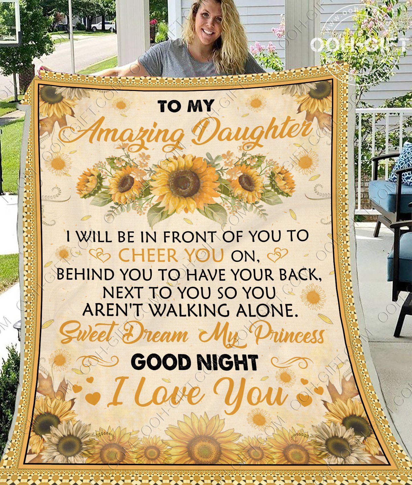 To My Daughter Good Night Sherpa Fleece Blanket
