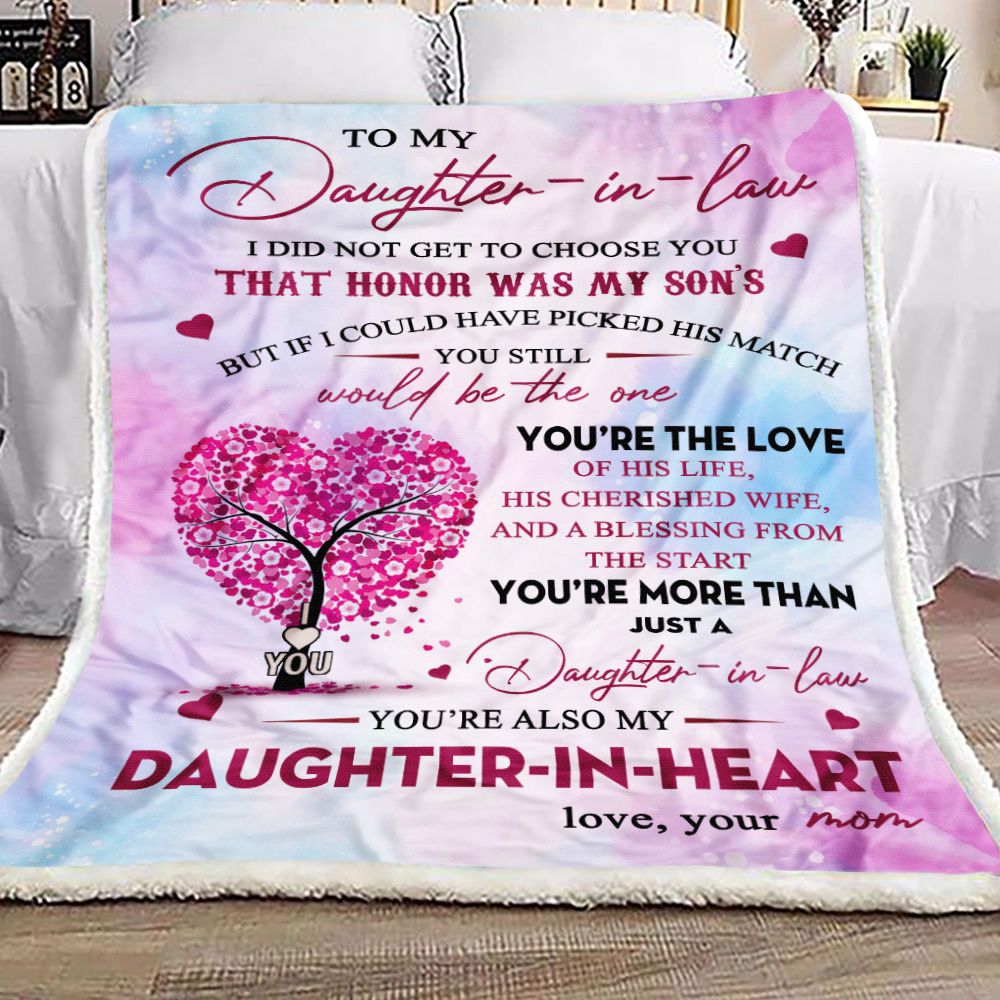 To My Daughter Heart Tree Fleece Blanket