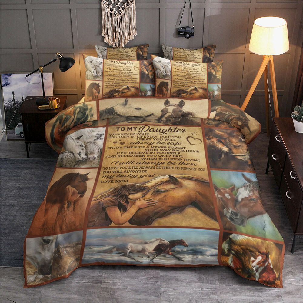 To My Daughter Horse Bedding Set