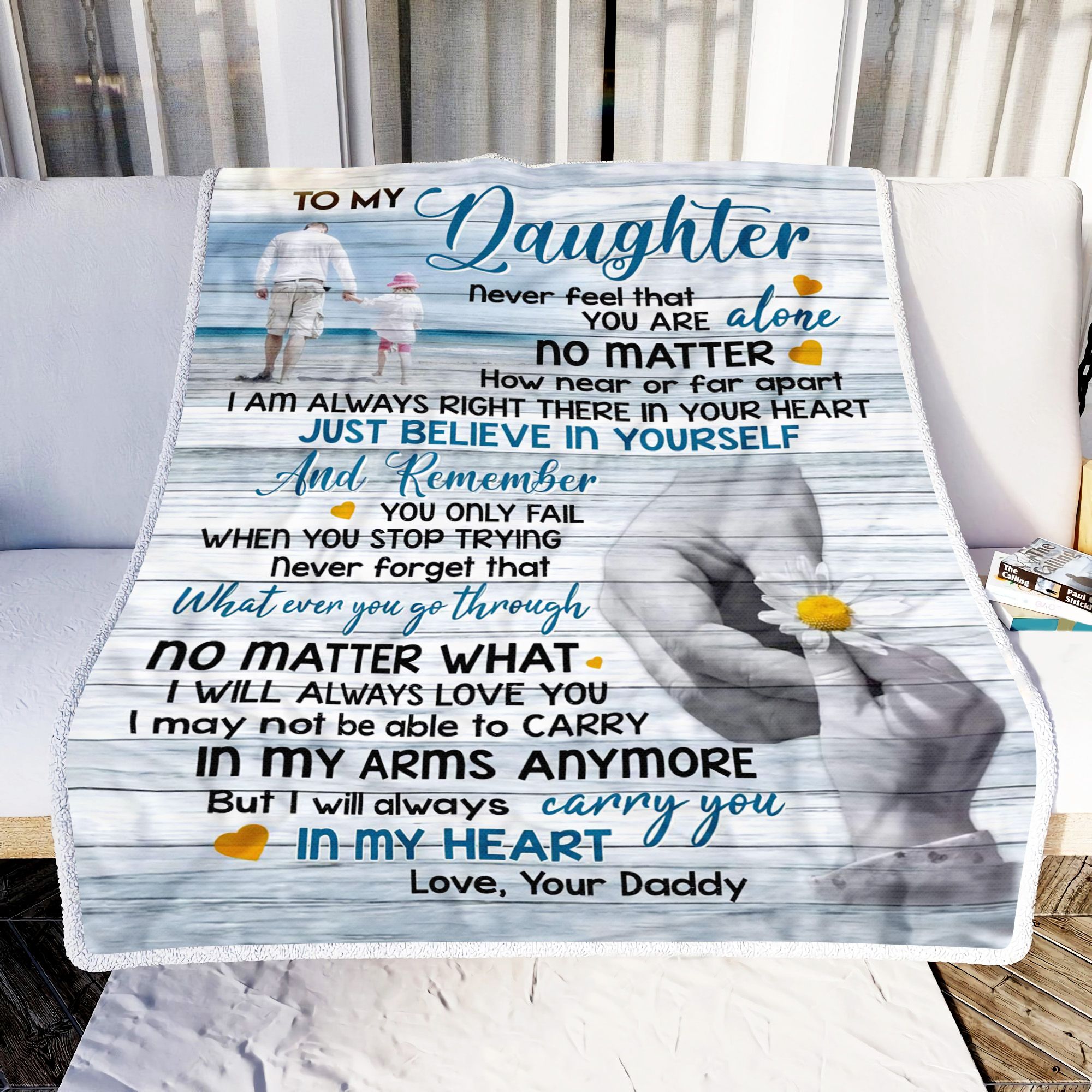 To My Daughter I Am Always Right There Fleece Blanket