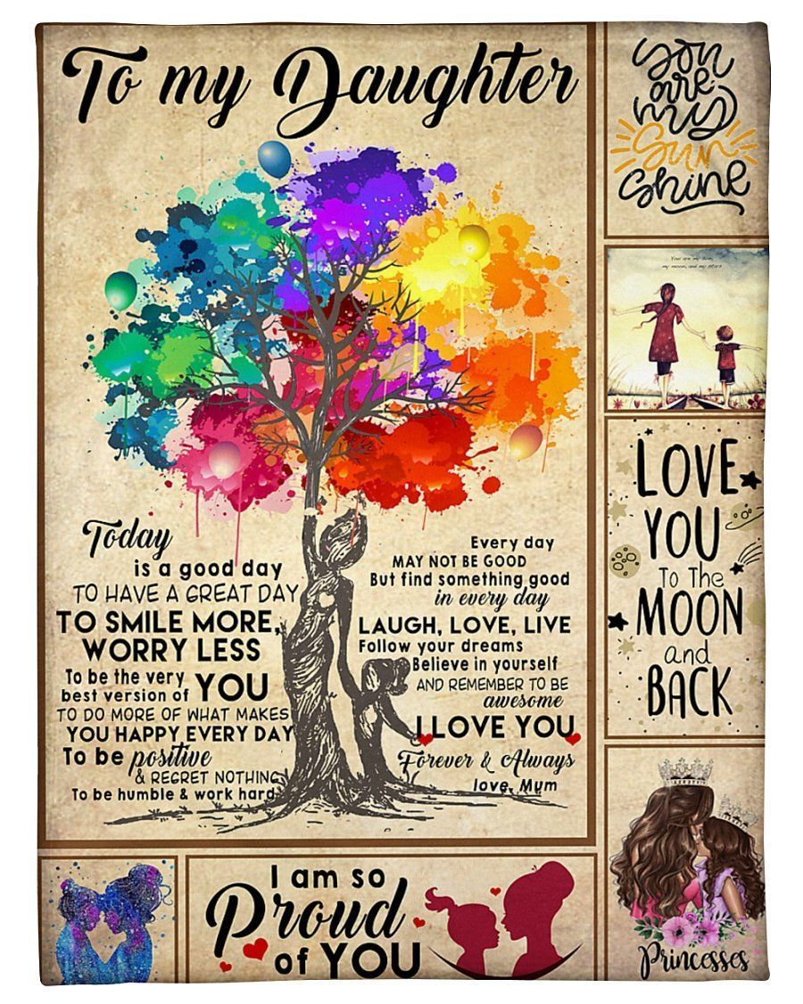 To My Daughter I Am So Proud Of You Custom Design Fleece Blanket