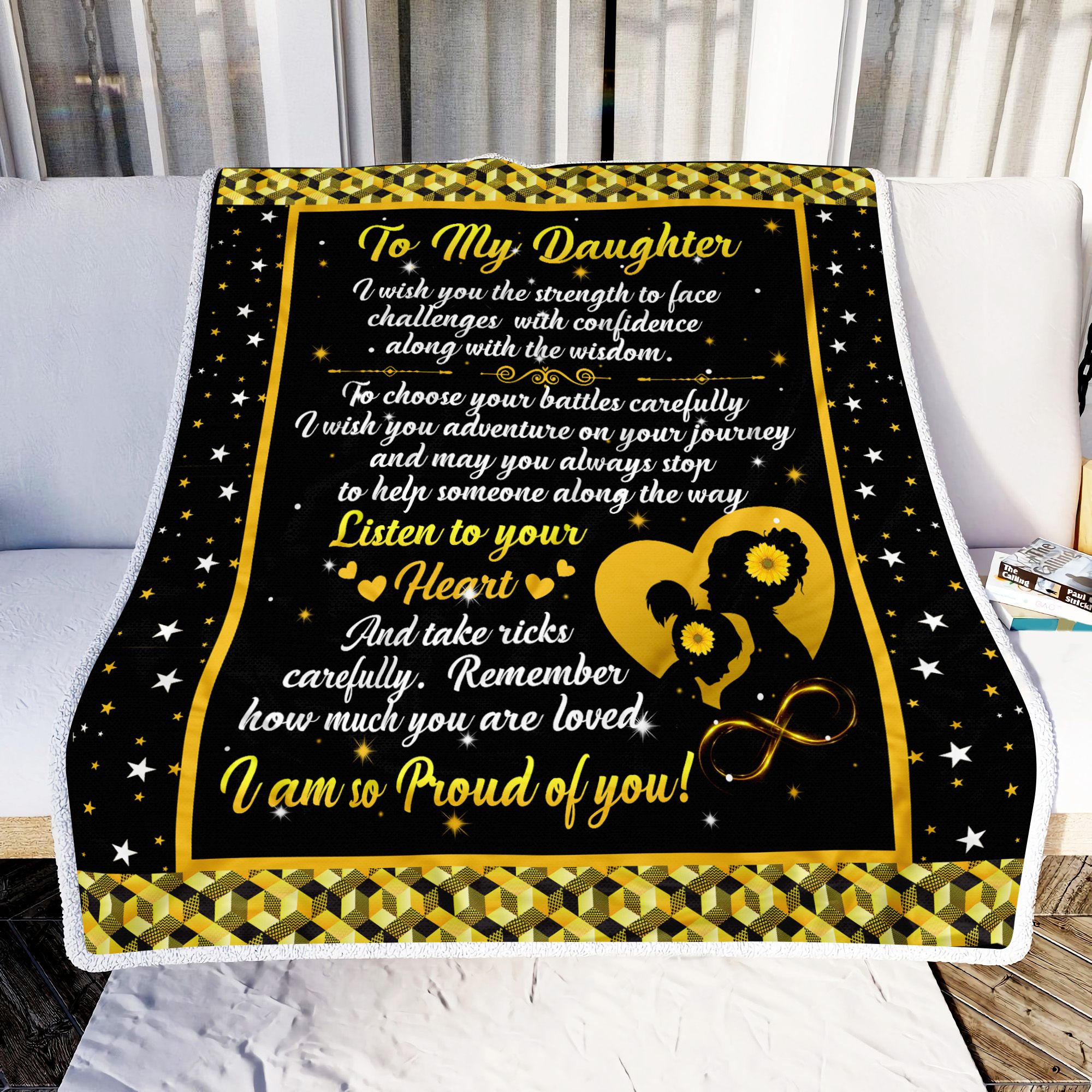 To My Daughter I Am So Proud Of You Fleece Blanket