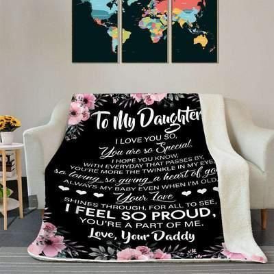 To My Daughter I Feel So Proud Sherpa Fleece Blanket