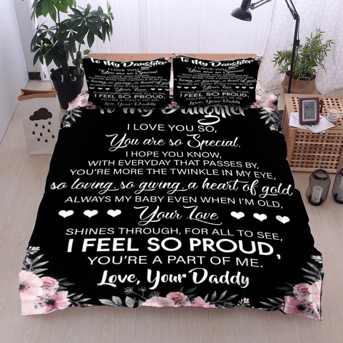 To My Daughter I Feel So Proud Bedding Set