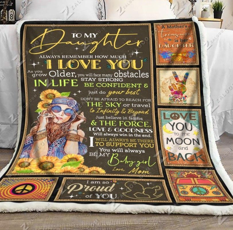 To My Daughter I Love You Sherpa Fleece Blanket