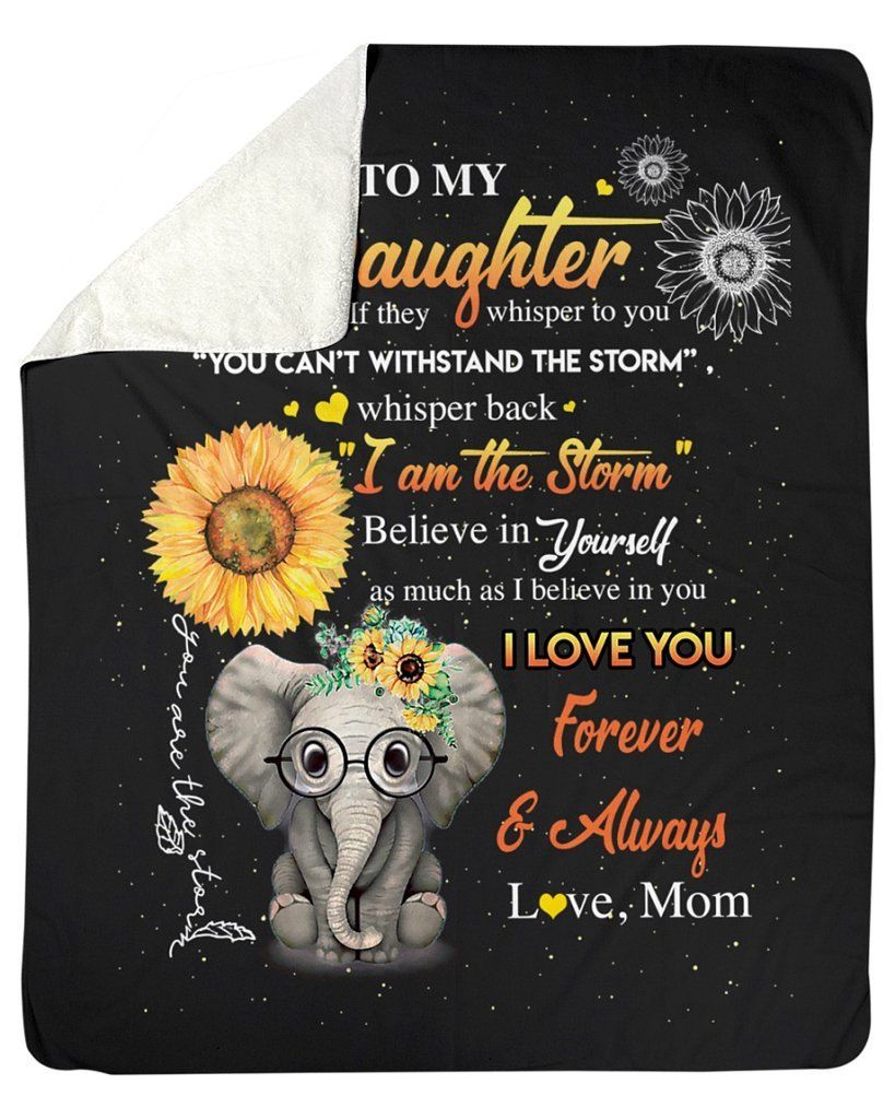 To My Daughter I Love You Sherpa Fleece Blanket