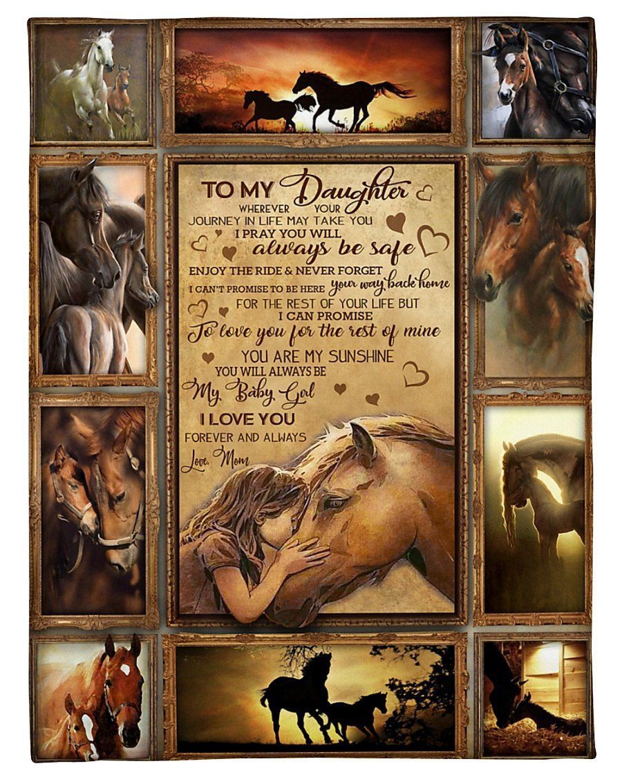 To My Daughter I Love You Forever And Always Horse Symbol Custom Design Fleece Blanket
