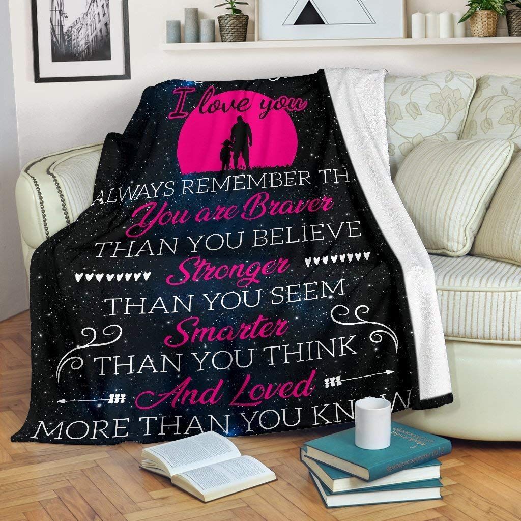To My Daughter I Love You Pink Sherpa Fleece Blanket