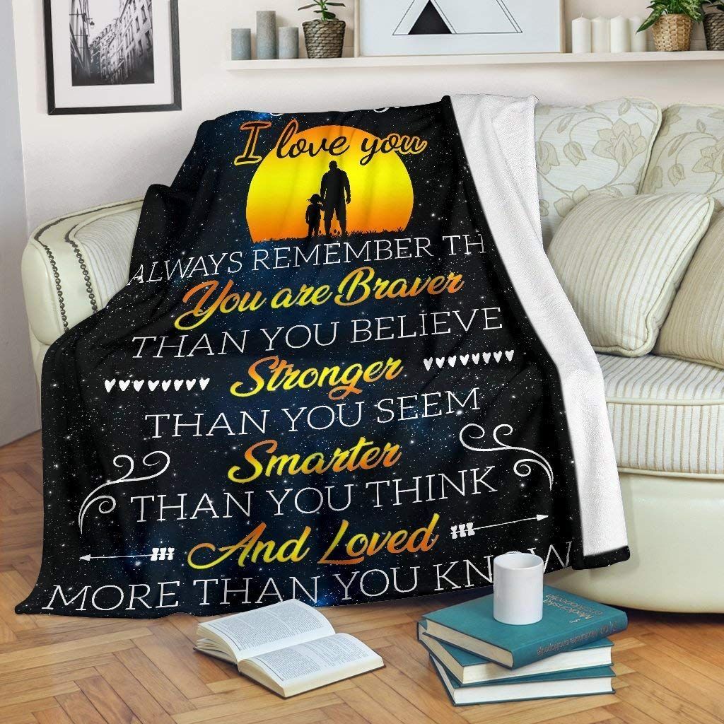 To My Daughter I Love You Sun Sherpa Fleece Blanket