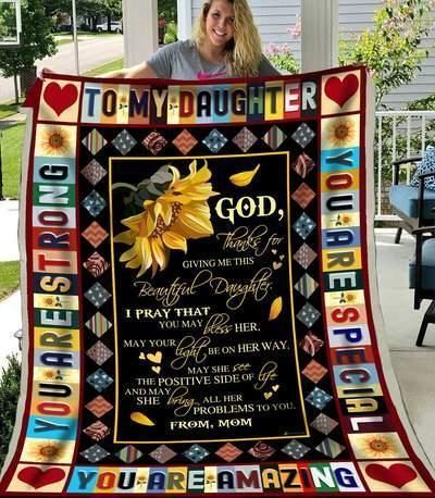 To My Daughter I Pray That Sherpa Fleece Blanket