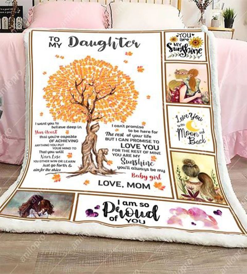 To My Daughter I So Proud You Sherpa Fleece Blanket
