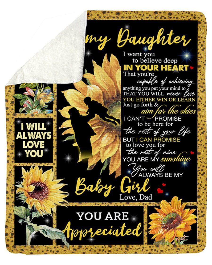 To My Daughter I Want You To Believe Deep In Your Heart Fleece Blanket Sherpa Blanket