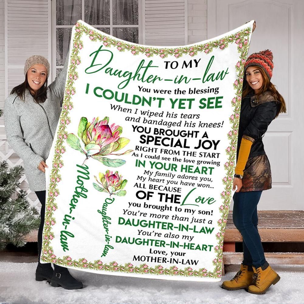 To My Daughter In Law I Love You Sherpa Fleece Blanket