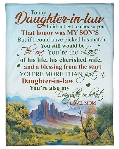 To My Daughter In Law You’re His Cherished Wife Sherpa Fleece Blanket