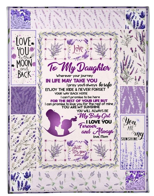 To My Daughter Lavender Sherpa Fleece Blanket