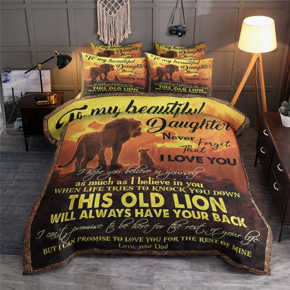 To My Daughter Lion Bedding Set