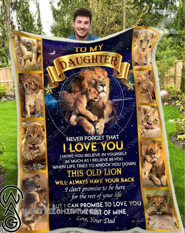 To My Daughter Lion Sherpa Fleece Blanket