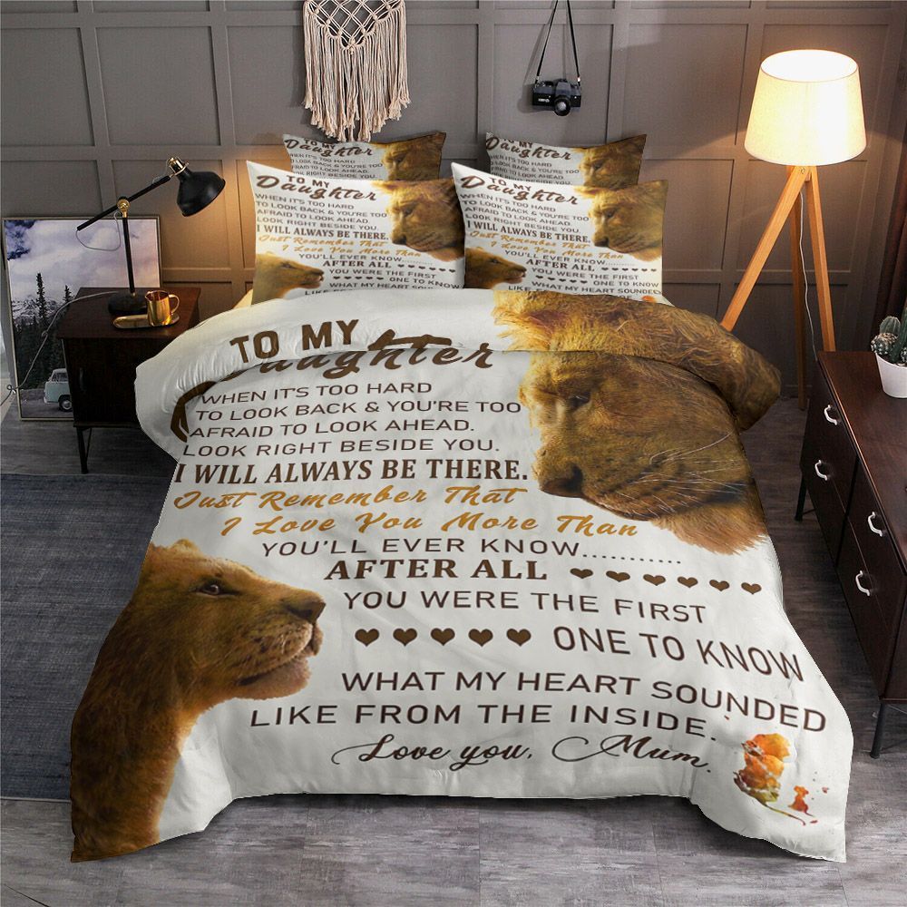 To My Daughter Lion Bedding Set