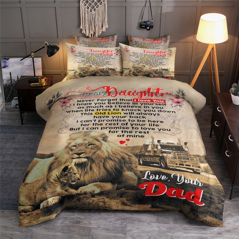 To My Daughter Lion Bedding Set