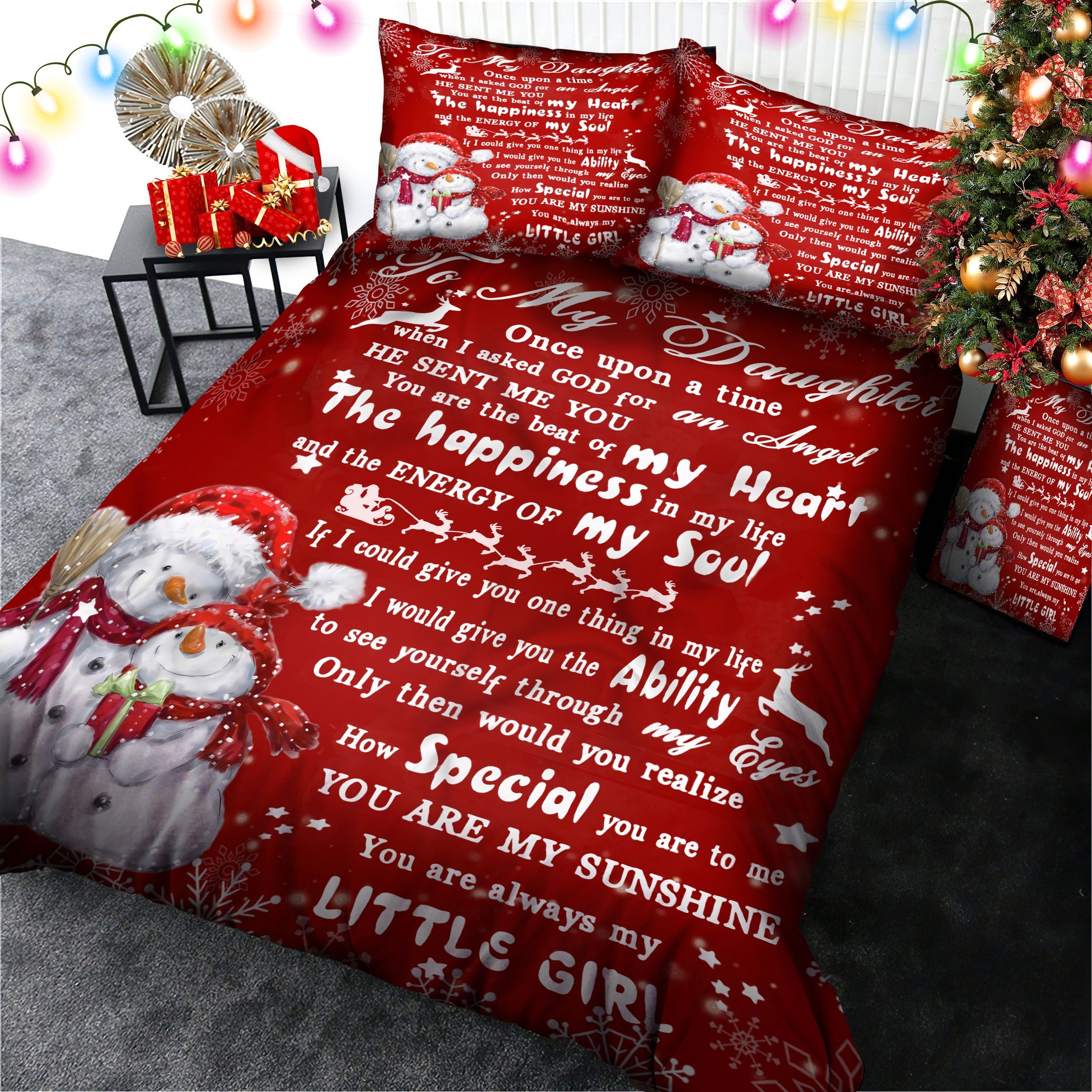 To My Daughter Bedding Set
