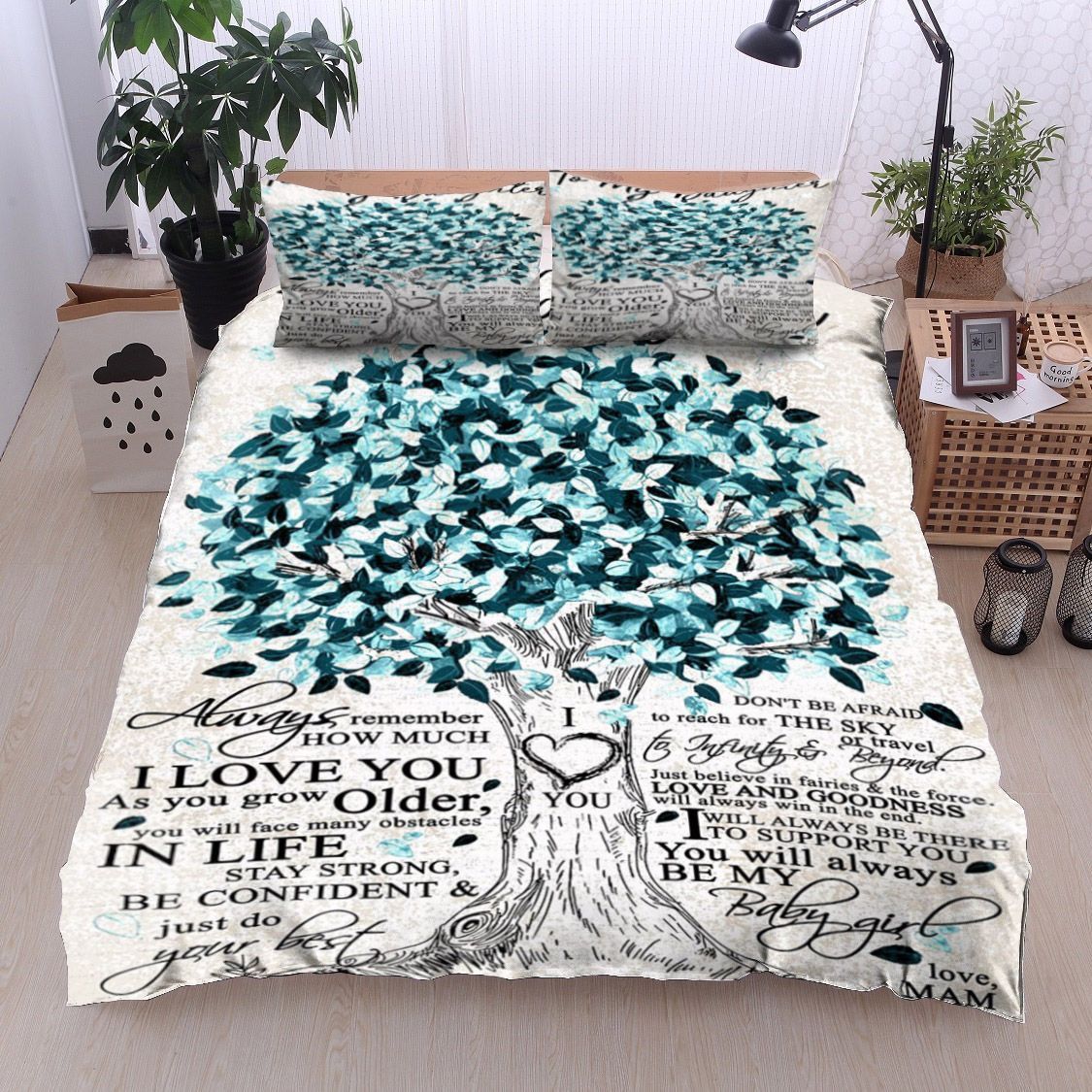 To My Daughter Love Mam Tree Bedding Set
