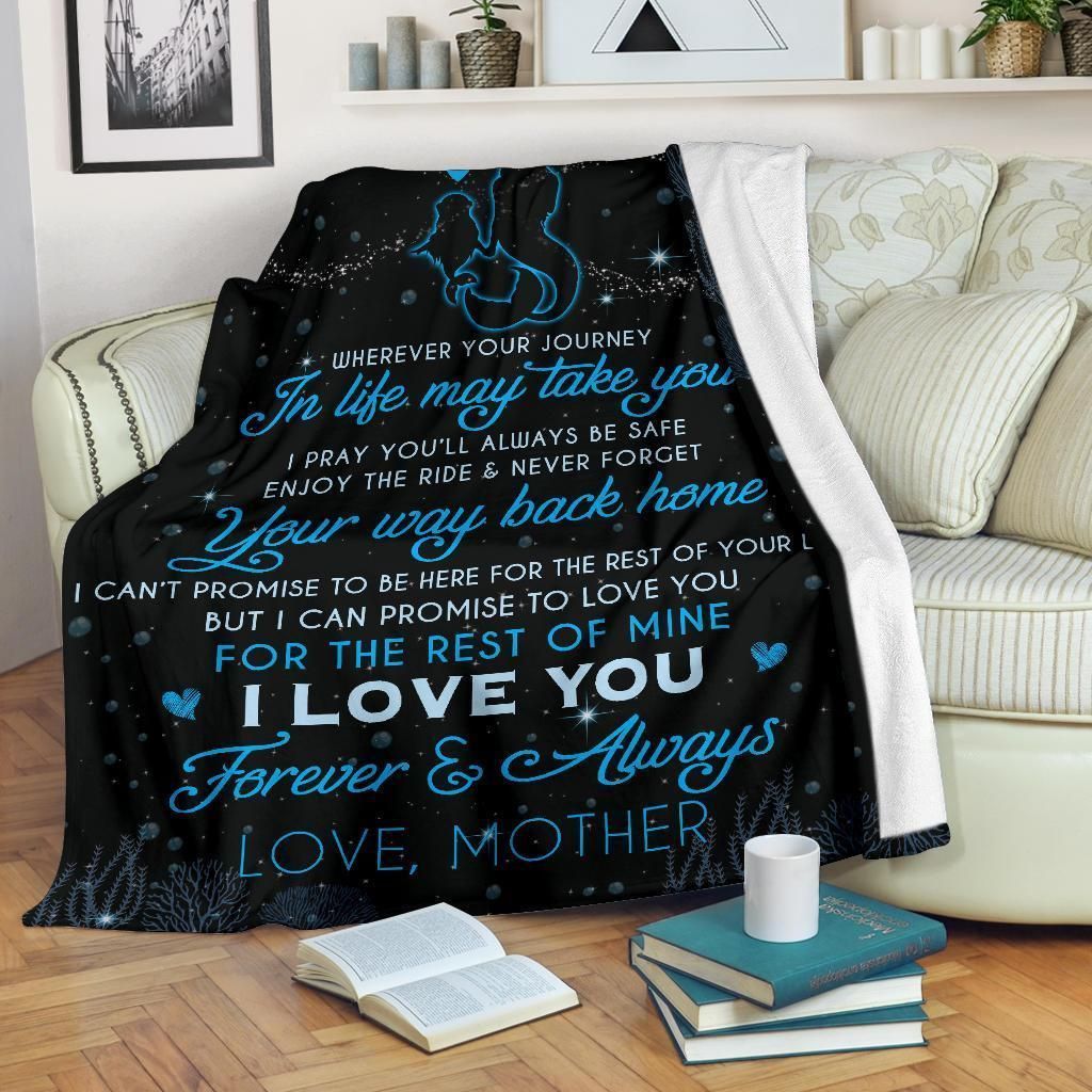To My Daughter Love Mother Mermaid Sherpa Fleece Blanket
