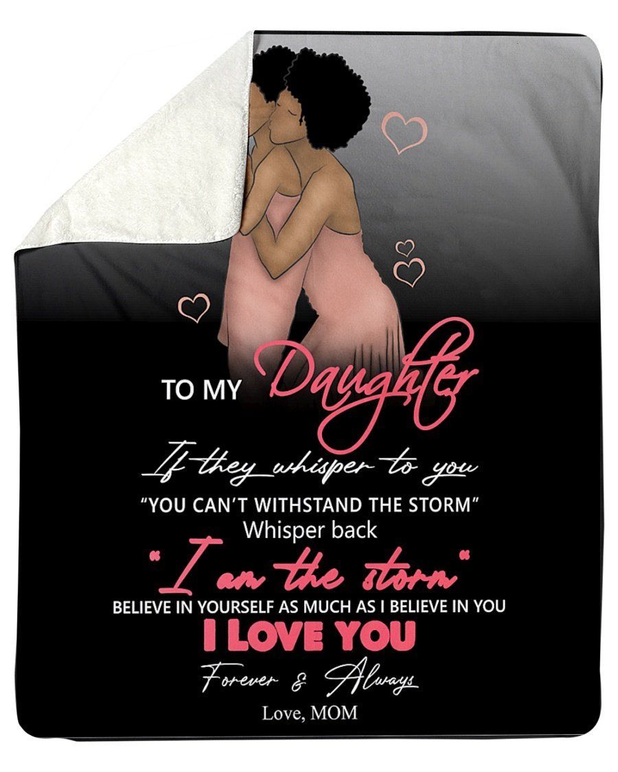 To My Daughter Love You Always And Forever Black Fleece Blanket Sherpa Blanket