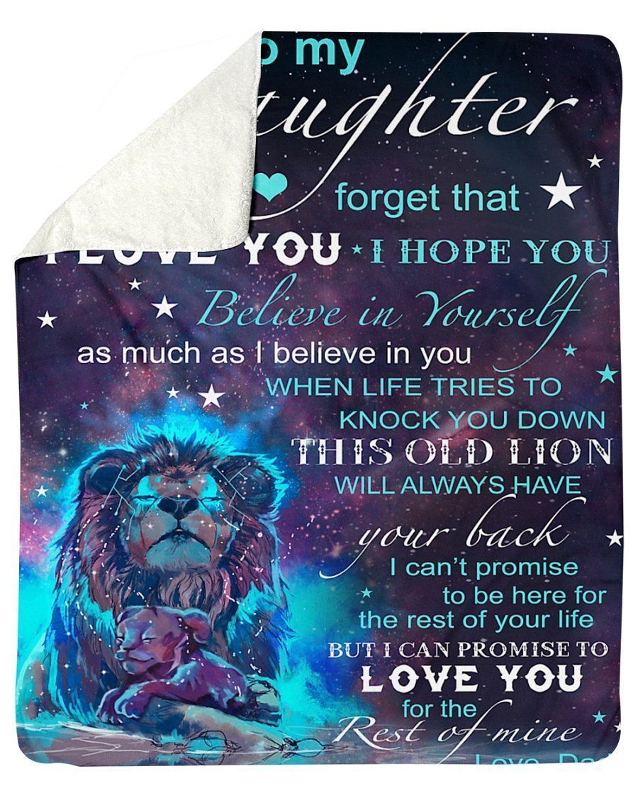 To My Daughter Love You For The Rest Of Mine Sparkling Lion Fleece Blanket