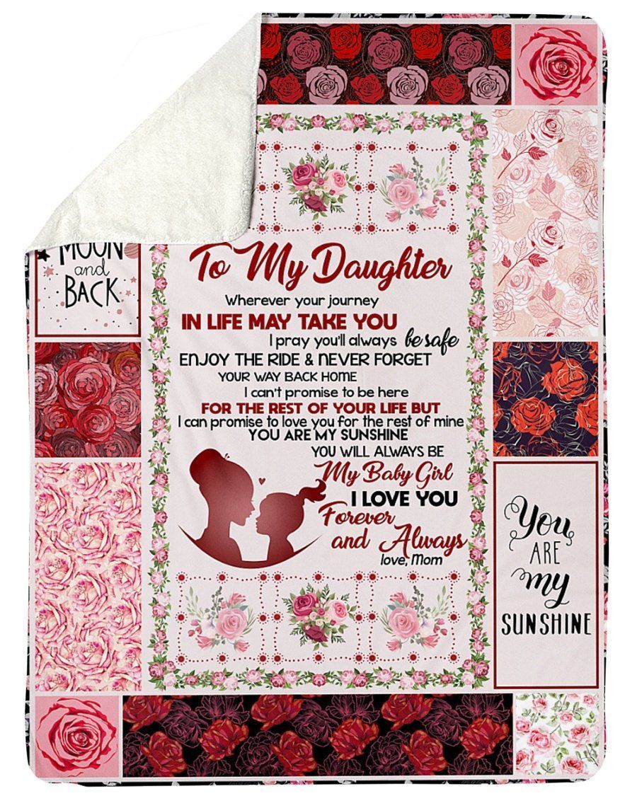 To My Daughter Love You To The Moon And Back Gift From Mom Fleece Blanket