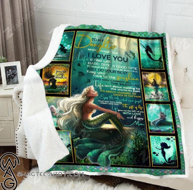 To My Daughter Mermaid Sherpa Fleece Blanket