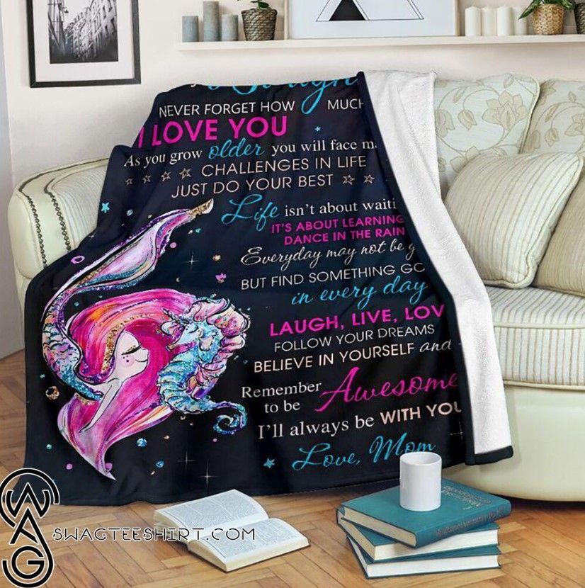 To My Daughter Mermaid Sherpa Fleece Blanket