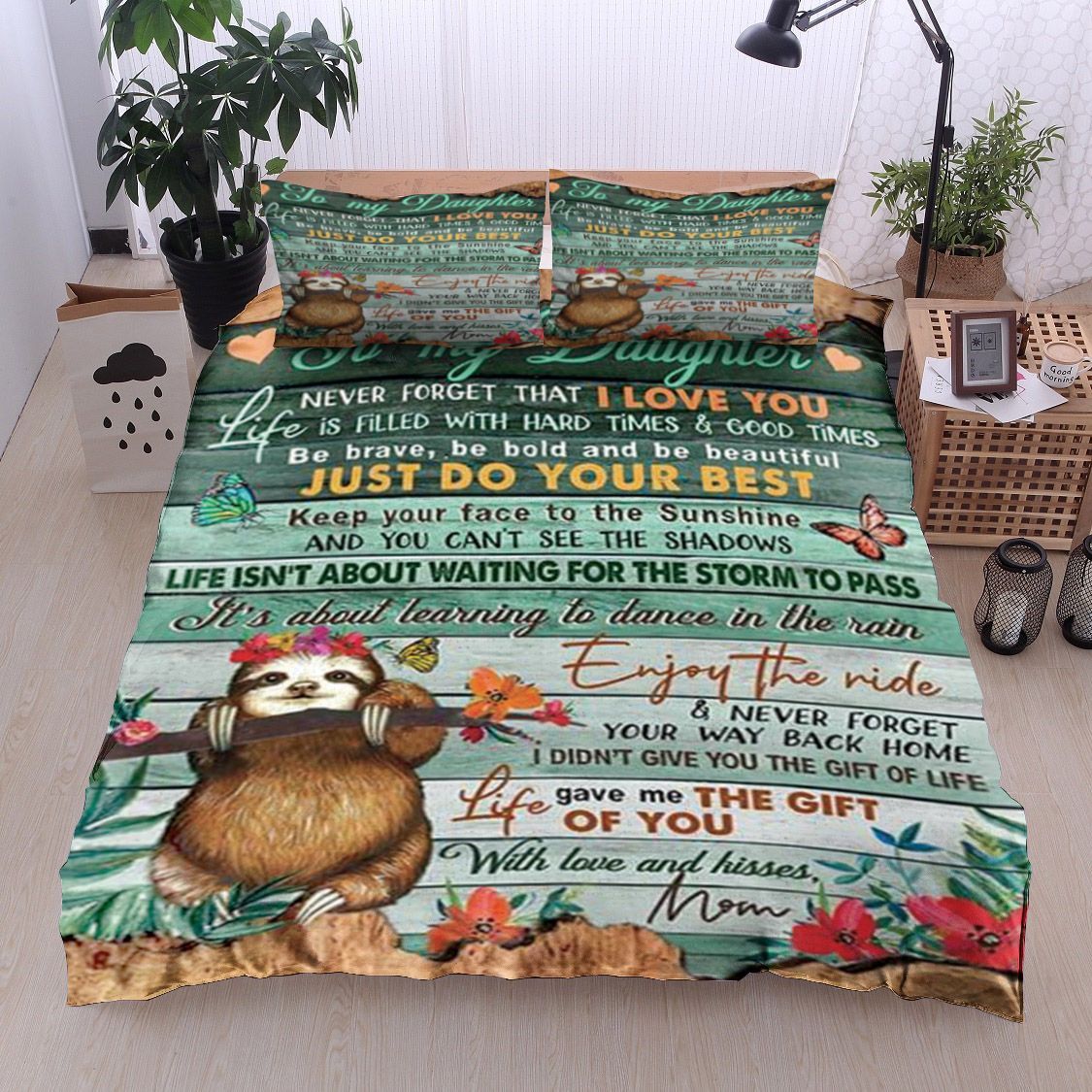 To My Daughter Bedding Set