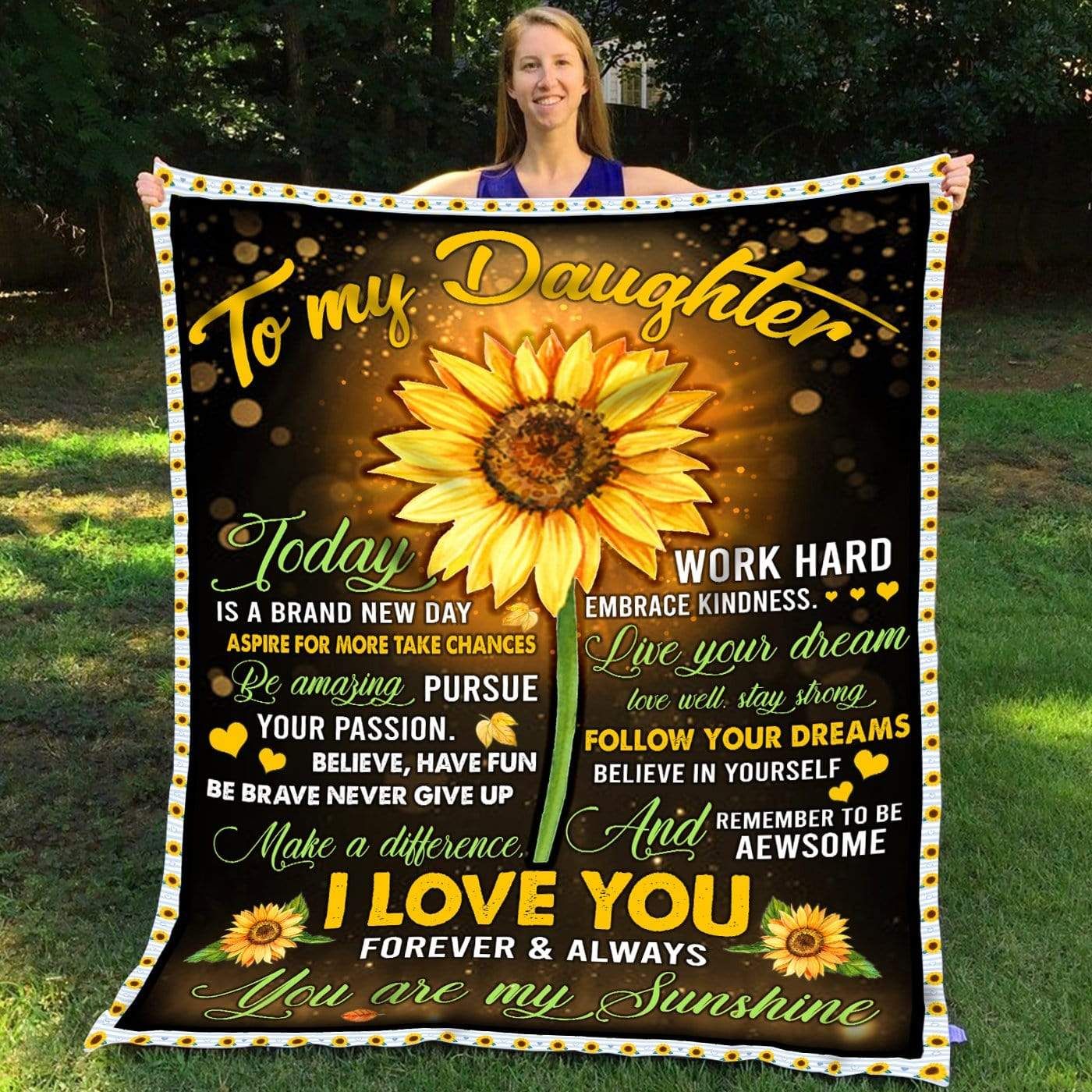 To My Daughter Fleece Blanket