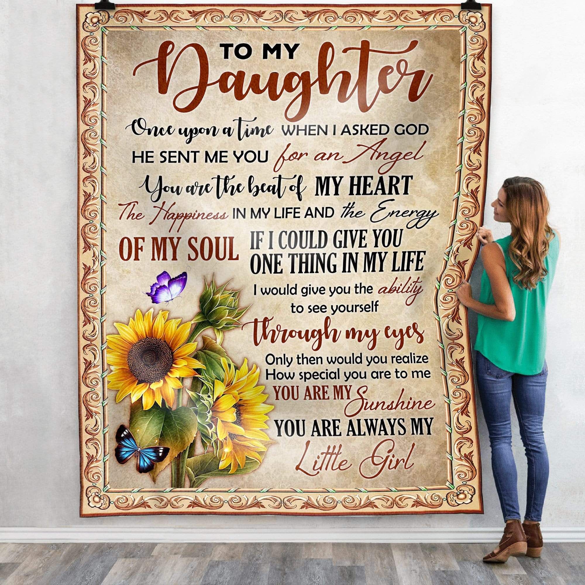 To My Daughter Fleece Blanket