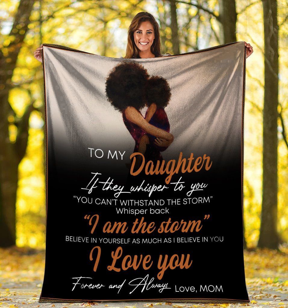To My Daughter Mom And Daughter African Sherpa Fleece Blanket