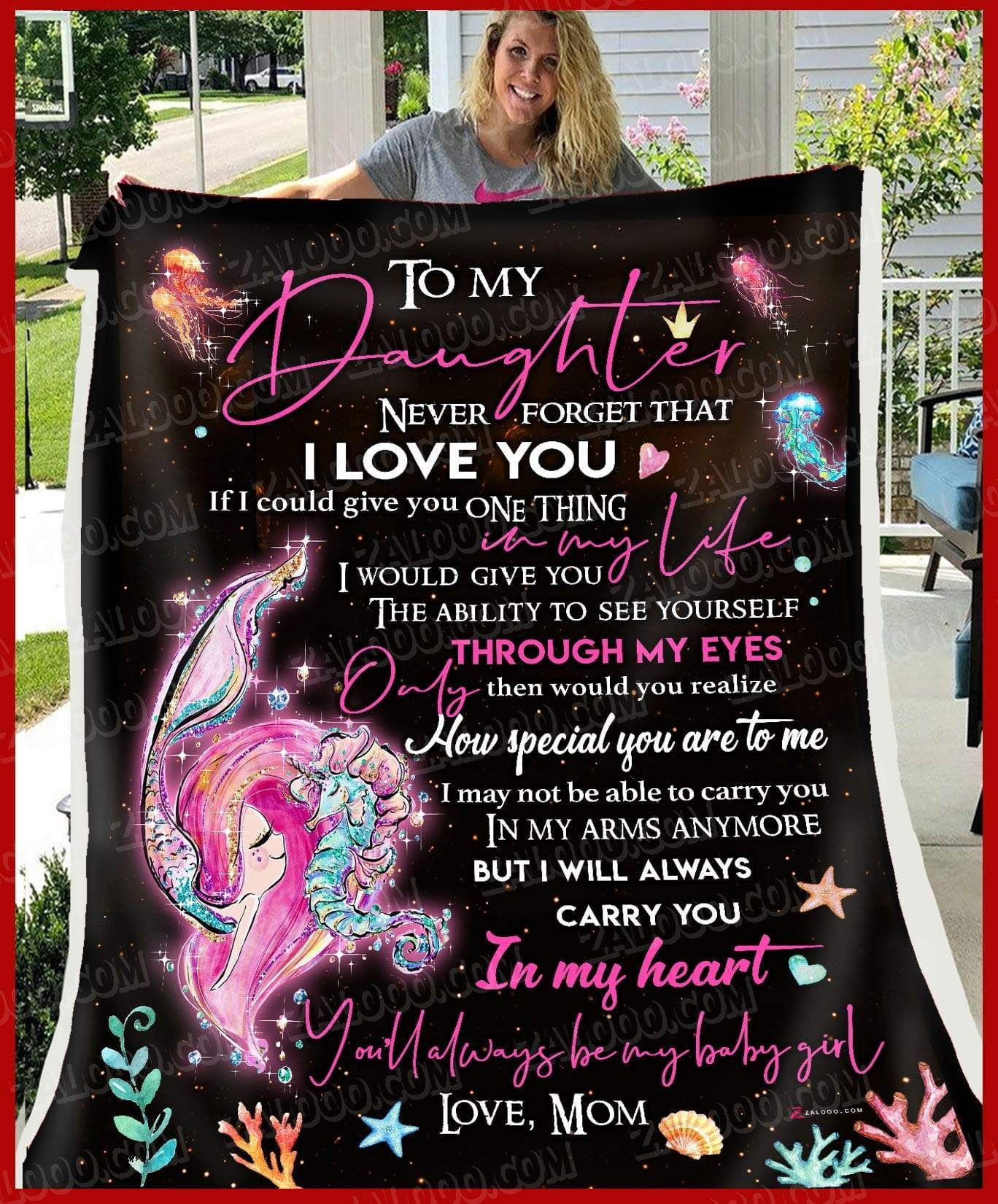 To My Daughter Mom Sherpa Fleece Blanket