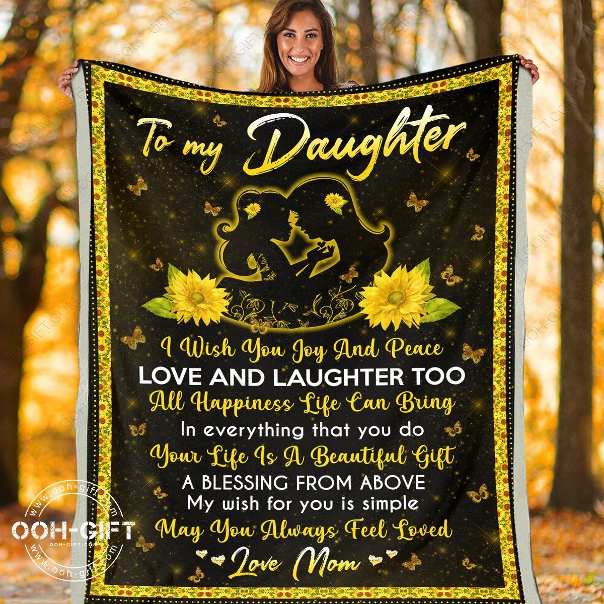 To My Daughter Mom Sherpa Fleece Blanket
