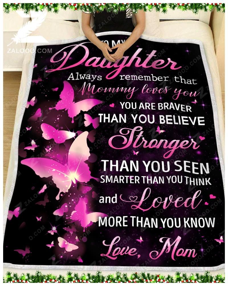 To My Daughter Mom Sherpa Fleece Blanket