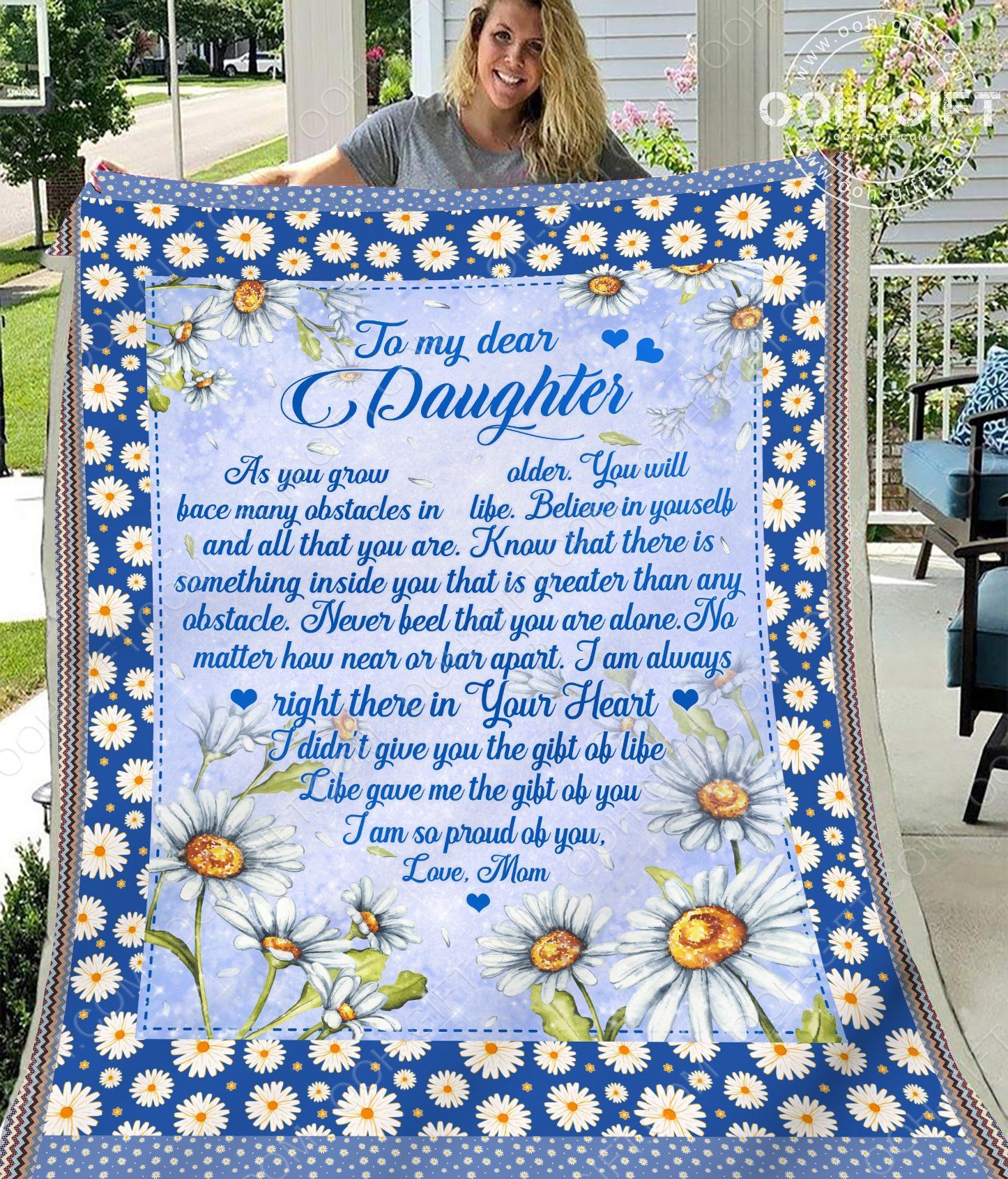 To My Daughter Mom Sherpa Fleece Blanket