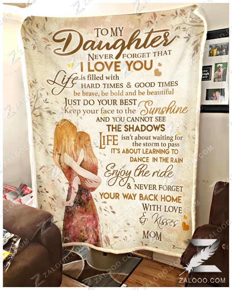 To My Daughter Mom Sherpa Fleece Blanket