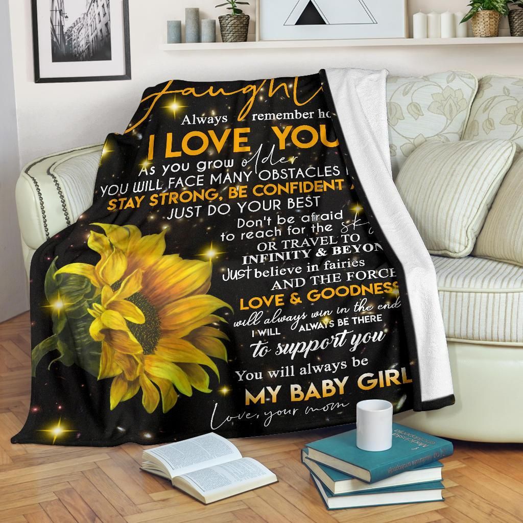 To My Daughter Mom Sherpa Fleece Blanket