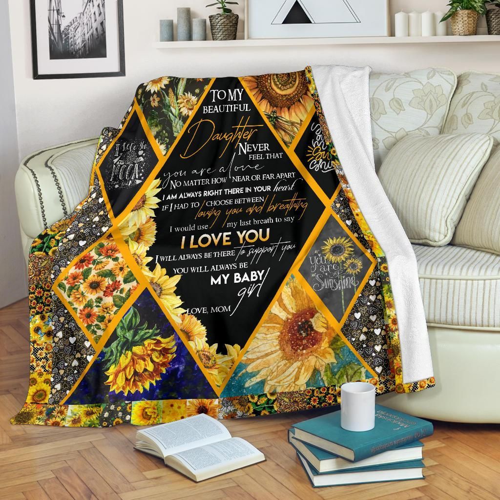 To My Daughter Mom Sherpa Fleece Blanket