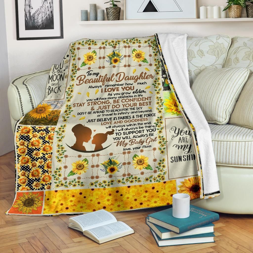 To My Daughter Mom Sherpa Fleece Blanket