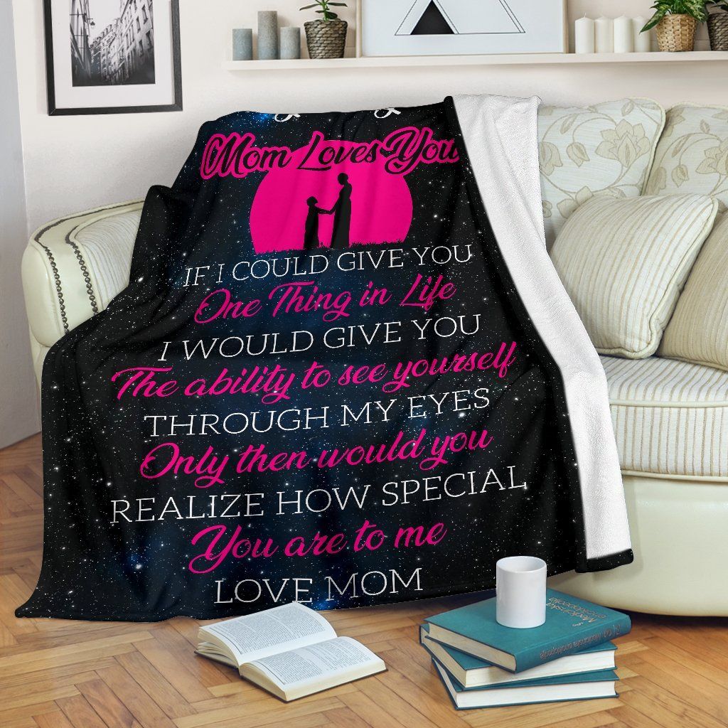 To My Daughter Mom Sherpa Fleece Blanket