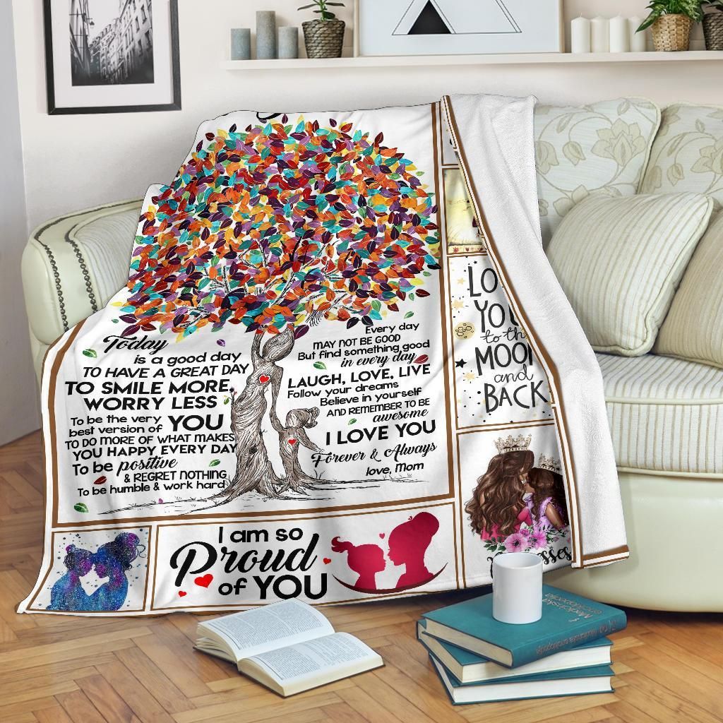 To My Daughter Mom Sherpa Fleece Blanket