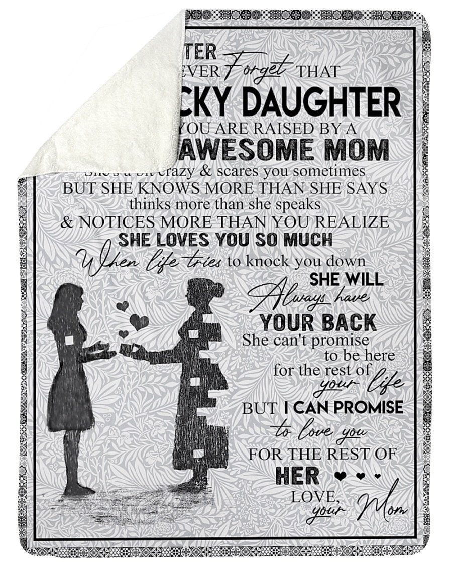 To My Daughter Mom Loves You So Much Fleece Blanket Sherpa Blanket