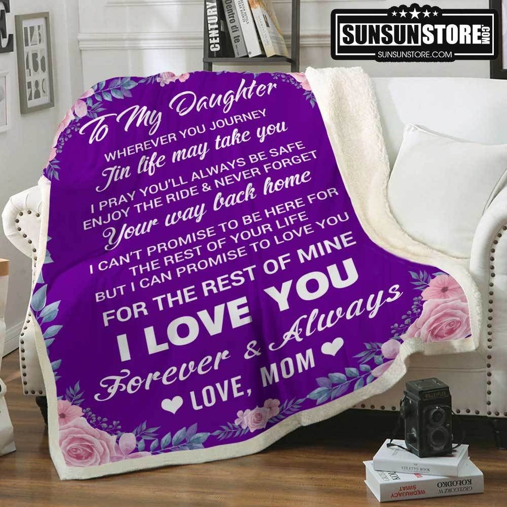 To My Daughter Mom Purple Sherpa Fleece Blanket