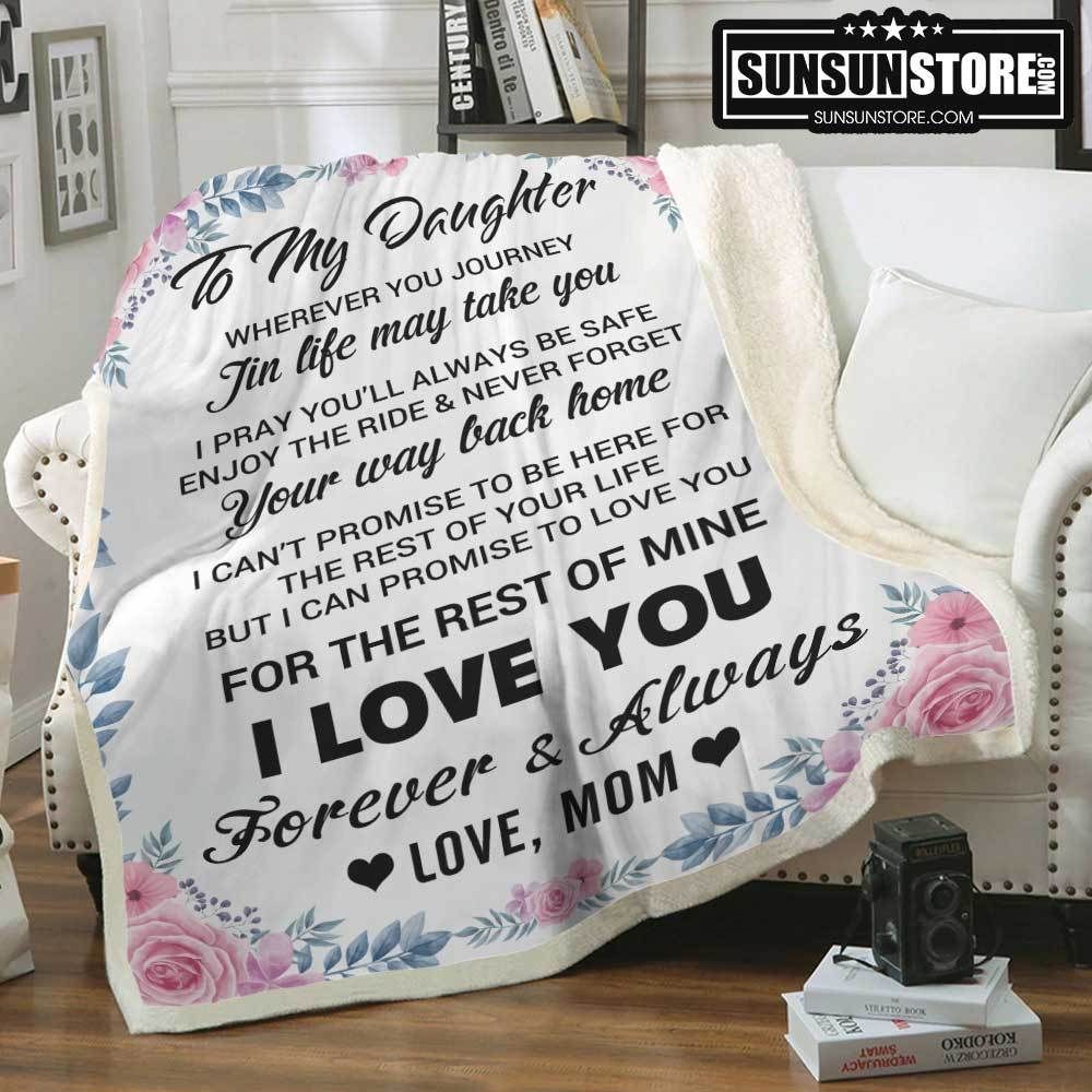 To My Daughter Mom White Sherpa Fleece Blanket